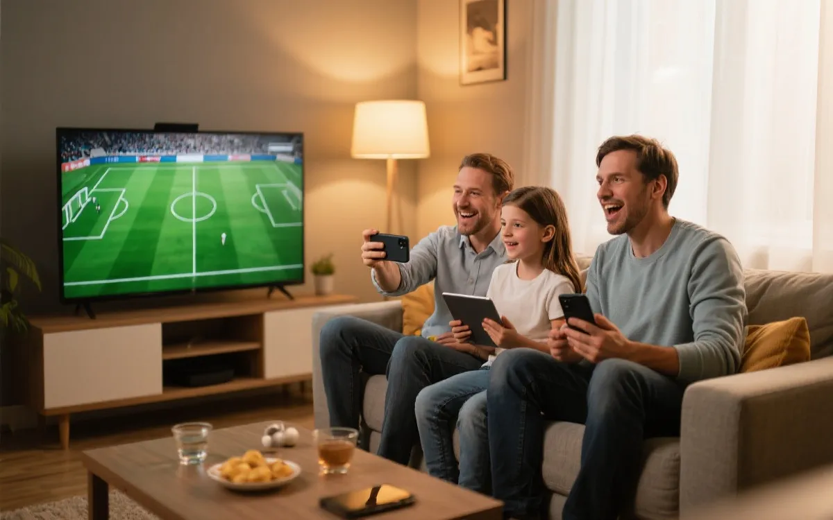 多端观看示意：电视、手机与平板